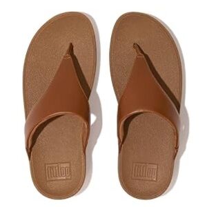 FitFlop Woman’s Lulu Tan Leather Flip Flop Sandals